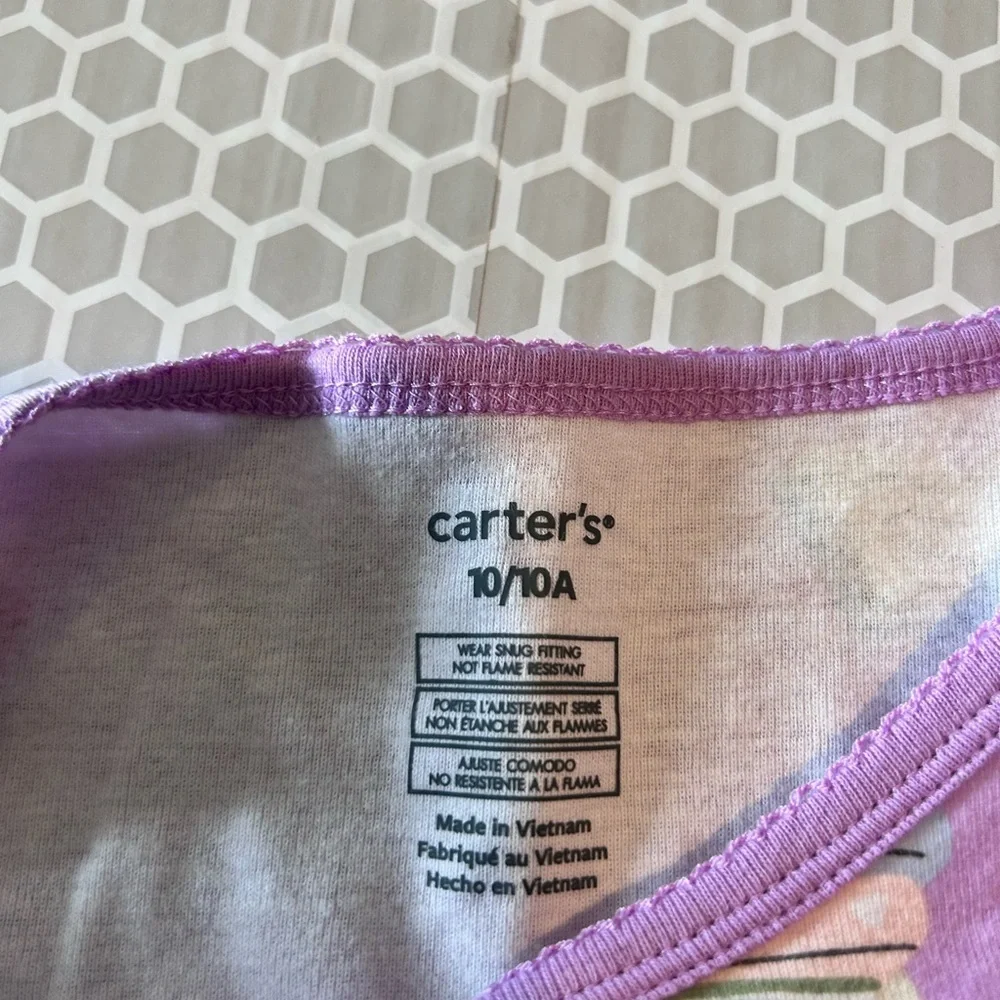 Carter's Lavender Animal & Book Print Pajama Set - Girls